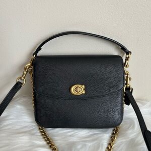 Coach Cassie 19 Black Crossbody Bag with Gold Chain
